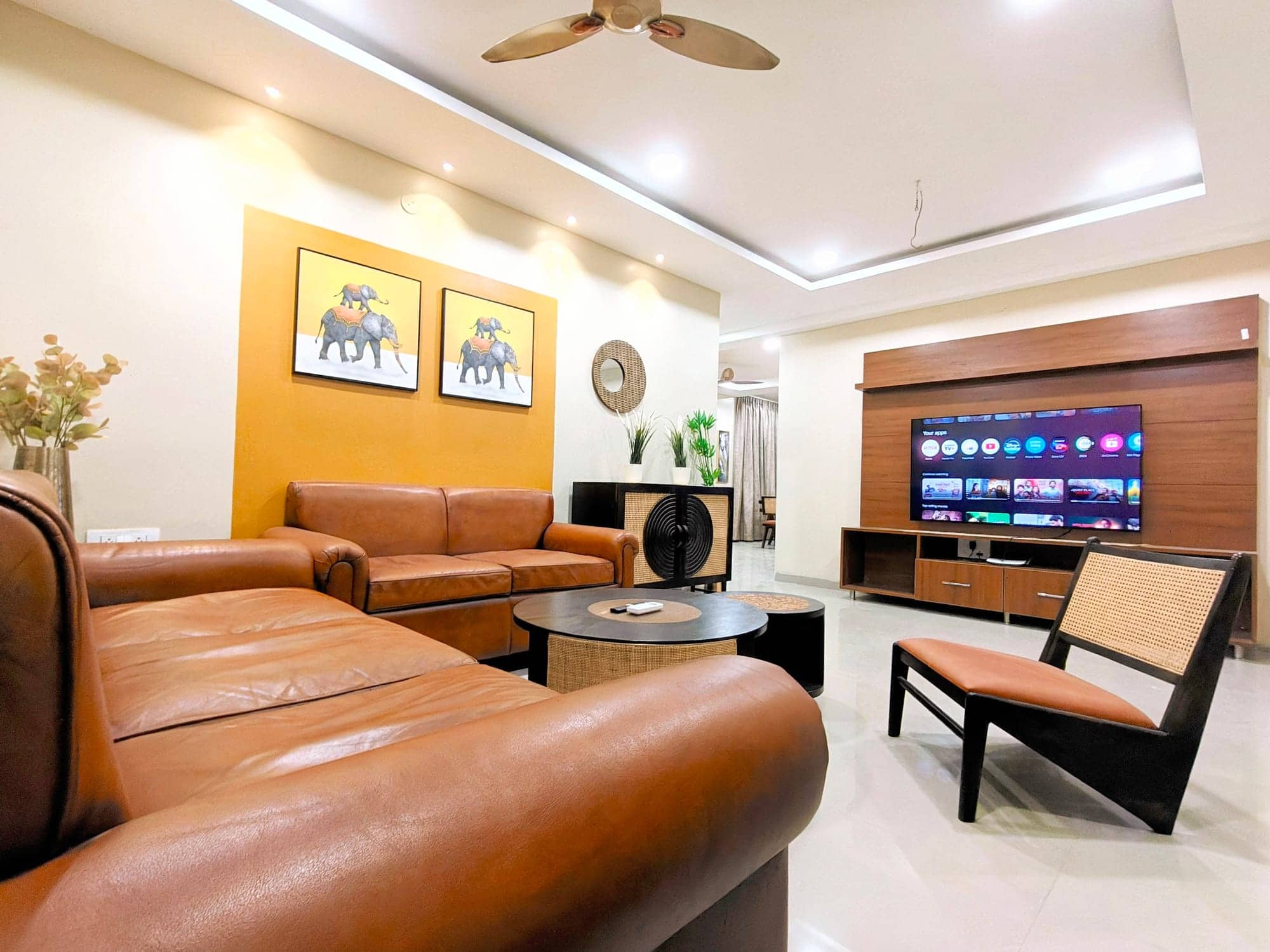 Crescent Stays — furnished service apartment interior in Hyderabad
